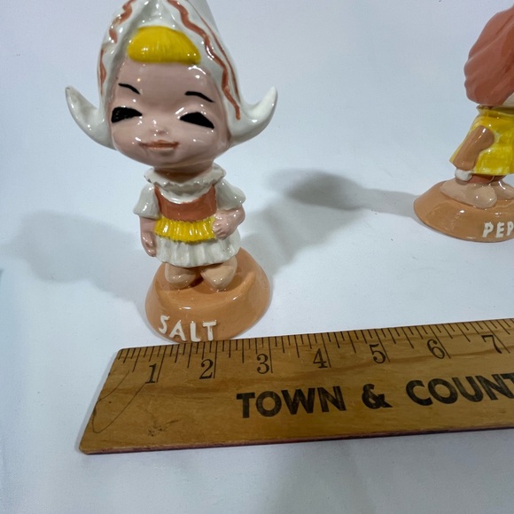 VTG DUNCAN ENTERPRISES 1979 SET OF CERAMIC ANTHROPOMORPHIC SALT/PEPPER SHAKER 6” - Picture 13 of 14